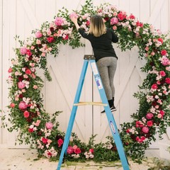 Round Metal Wedding Arch Frame White Garden Arbors Party Flowers Backdrop Stand