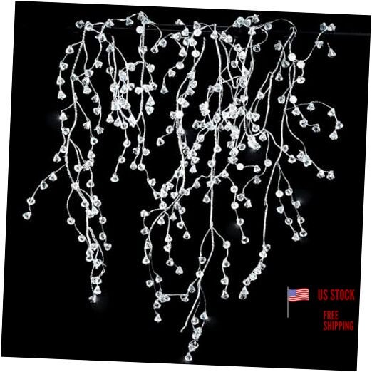 Crystal Garland Strands Clear Ice Wire Crystal Garland for Winter Wonderland