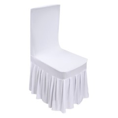 30Pcs 22*18*22″ 12Lbs Polyester& Spandex White Stretch Chair Slipcovers W/ Skirt