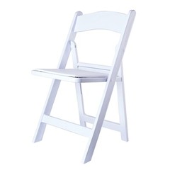 WHITE 31″ Resin FOLDING CHAIR Vinyl Padded Seat Wedding Reception Decorations