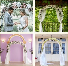 6 FT Wedding Arch Backdrop Stand Balloon Photo Booth Arch Frame Birthday Party