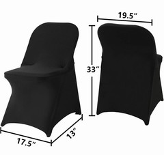 NEW Spandex Folding Chair Covers 20 Pack Black Washable Fabric Special Events