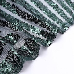 5 HUNTER GREEN Tulle CHAIR SASHES Sequins Geometric Pattern Party Events