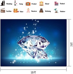 Luxurious 10x7ft Wedding Backdrop with Diamond Gems – No Glitter, Just Glam