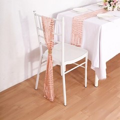 5 Sequined Geometric Design Tulle CHAIR SASHES Party Events Decorations Supplies