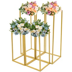 Gold Metal Column Flower Stand Wedding Party Backdrop Centerpiece Rack 4Pcs US