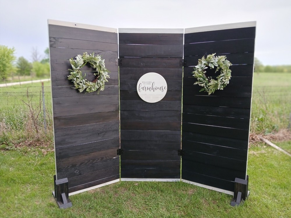 New Rustic Farmhouse Wood 3 Panel Backdrop Decor Display Wall- Weddings, Events