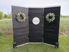 New Rustic Farmhouse Wood 3 Panel Backdrop Decor Display Wall- Weddings, Events