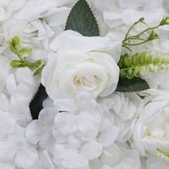 Artificial Wedding Silk Flower Wall Decor Background Rose Floral Panels 6 Pcs