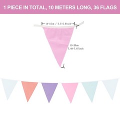 Soft Cotton Bunting Banner With 36 Triangle Flags For Any Event 10M/33 Ft
