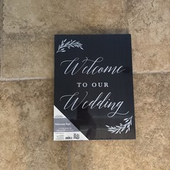 Welcome to Our Wedding Black Welcome Sign 11.75 x 16 Inch