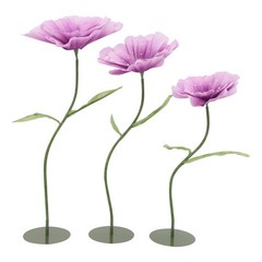 3 Pcs Artificial Corn Poppy Flowers Purple Green Home Wedding Decor