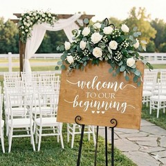 Water Resistant Vinyl Wedding Welcome Sign, Handmade with Elegant Touch