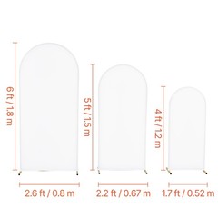 Uimoso Metal Arch Backdrop Stand w/ Covers 6/5/4 ft 3 Pack Wedding Party Decor