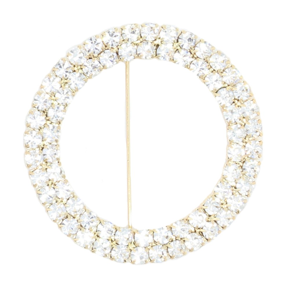Dazzling and Shining Diamond Rhinestone Rounded Chair Sash Buckles, Pack of 10