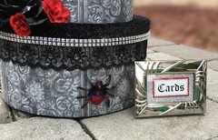 Gothic Wedding,card box,medium,personalized,black,red,halloween wedding decor