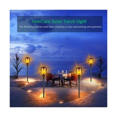 TomCare Solar Lights Outdoor 99 LED Higher & Larger Flickering Flame Solar To…