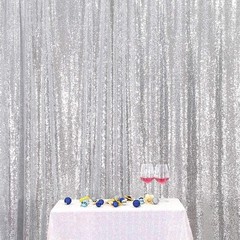 Stunning 6FT x 8FT Silver Sequin Photography Backdrop for Glamorous Occasions