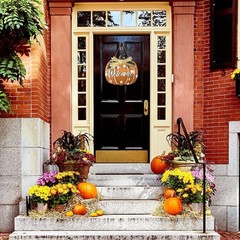 Shellwei Thanksgiving Fall Door Decoration Pumpkin Welcome Sign Thanksgiving …