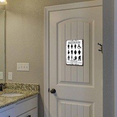Funny Restroom Sign Vintage Metal Aluminum Signs All Genders Witches and Alie…
