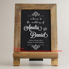Oval Custom Wedding Welcome Sign Decal – Personalised Name & Date Sticke