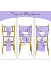 27 Satin Chair Sashes Banquet Chair Cover Bows Wedding Party Kitchen lavender