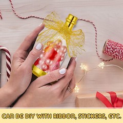 10 Pcs Mini Bottle Party Favors Bottles and Wedding Candy GOLD CLEAR