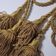 Set of Cambridge Weighted Pew Ropes Gold 4 Ft Curtain Tassel Tie Backs Wedding