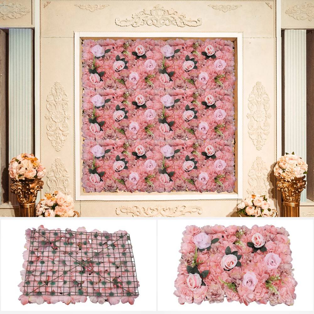 12 Pcs Flower Wall Panels Roses Hydrangeas Wedding Party Venue Backdrop Decor