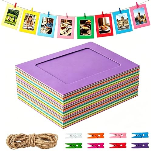 48 Pack Paper Picture Frames, 4 x 6 Inch Colorful Picture 48 PCS Multicolor