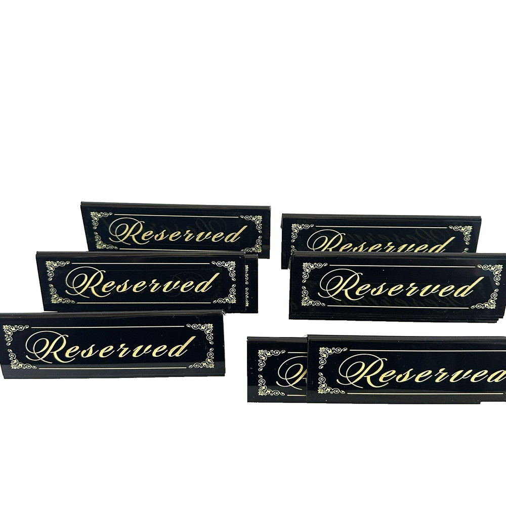 12PCS Reserved Table Signs Black Wedding Acrylic Double Sided