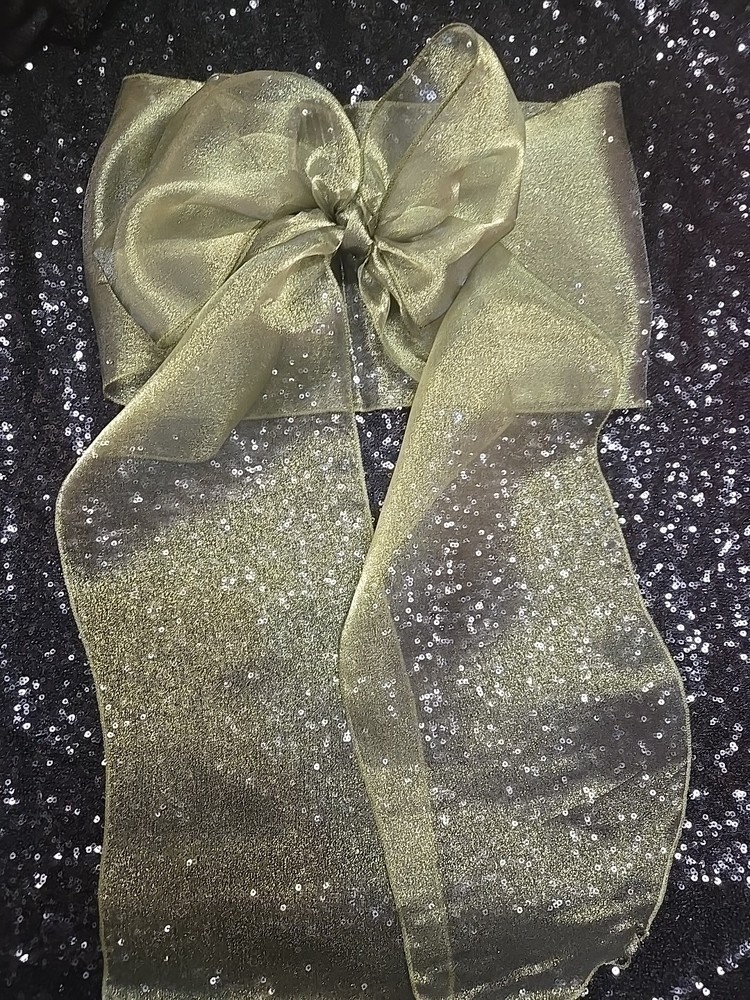 166 pcs Sheer Chair Decor Bow Sash 104″ x 7″ Olive Green Wedding Party Organza