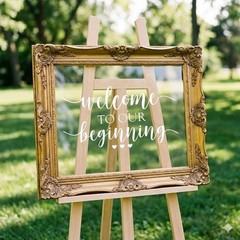 Water Resistant Vinyl Wedding Welcome Sign, Handmade with Elegant Touch
