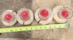 Candle Holder Hand Made, Reclaimed Wood, Set of 4, Rustic: Centerpiece, Mantle,