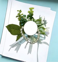 2Pcs Aqua Teal Rose Wrist Corsage & Boutonniere Set Wedding Prom Party