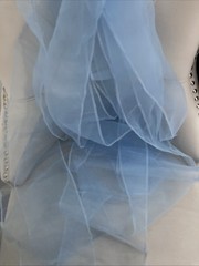 Lot of 4 BLUE ORGANZA Sheer Chair Sashes/Runners/Ribbons/Bows Party Brand New