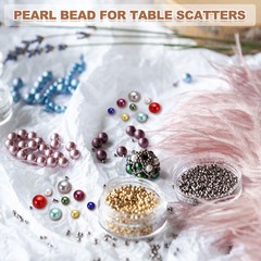 4/6/8/12/14mm Pearl Bead for Vase Filler, 600 Pcs Floating Beads, Beige