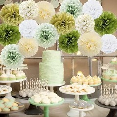 16Pcs Paper Flowers Tissue Pom Poms Hanging Flower Ball Wedding Party Decor