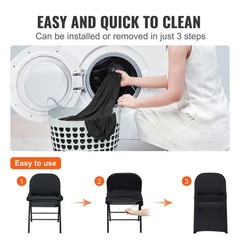 VEVOR 100PCS Black Stretch Spandex Folding Chair Covers for Wedding Party Dining