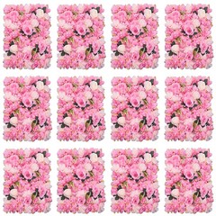 12Pcs Pink Wall Backdrop Panels For Wedding Decor 60x40cm Flower Wall Panels