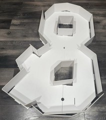 4ft Cardboard White Marquee Light Up “&” Wedding Sign