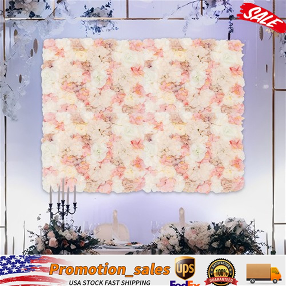 20 Pieces Flower Wall Panel Artificial Floral Backdrop Wall Decoration Backdrop