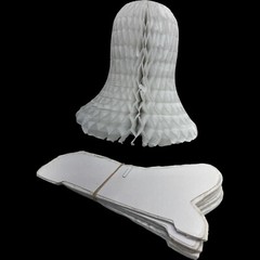 Vintage Lot Of 23 White Honey Comb Tissue Paper Bells Doves Wedding Decoration