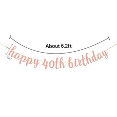 Glitter Happy 40th Birthday Banner – Forty Sign Banner – Cheers to 40 Years B…