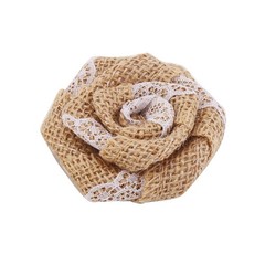 DECORA 12 Pieces Burlap Rose Flowers for Wedding Decoration DIY Craft