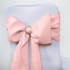 10 Blush Polyester CHAIR SASHES Ties Bows Wedding Party Ceremony Decorations