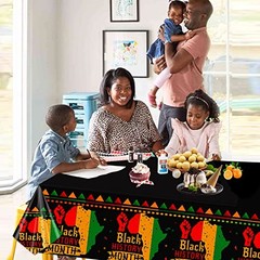3 Pack Black History Month Tablecloths Plastic Disposable Rectangular