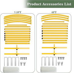 Wedding Arch Backdrop Stand Set of 2, Gold Metal, 7.3FT & 6FT | Metal Arch Back