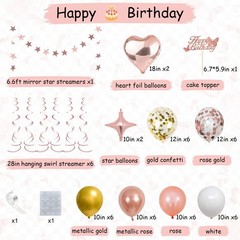 33rd Rose Gold Birthday Party Decorations for Women, Rose Gold Happy Birthday…
