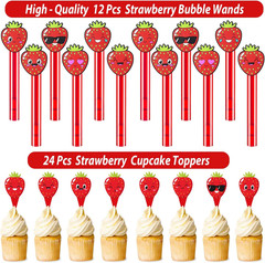 208PCS Strawberry Party Favors, Berry First Birthday Decor, Theme Decorations fo